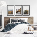Brown Autumn Mountain Forest Scenery. Set of 3 Prints by Wall Art Set