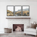 Brown Autumn Scenery. 3 Piece Mountain Lake, Forest Wall Art by Wall Art Set