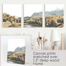 Brown Autumn Scenery. 3 Piece Mountain Lake, Forest Wall Art by Wall Art Set