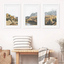 Brown Autumn Scenery. 3 Piece Mountain Lake, Forest Wall Art by Wall Art Set