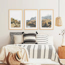 Brown Autumn Scenery. 3 Piece Mountain Lake, Forest Wall Art by Wall Art Set