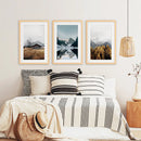 3 Piece Autumn Mountain, Forest, Lake Wall Art. Nordic Photo by Wall Art Set
