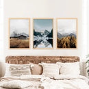 3 Piece Autumn Mountain, Forest, Lake Wall Art. Nordic Photo by Wall Art Set