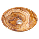 Natural Stone Vessel Sink 16 Inch Brown Onyx Polished Bathroom Basin