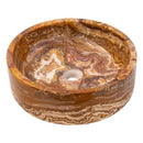 Brown Onyx Vessel Sink Polished 16x 6 Inch Natural Stone Bathroom Fixture