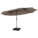 15 Feet Double-Sided Patio Umbrella with 48 LED Lights by LJGDeals