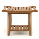 Waterproof Bath Stool with Curved Seat and Storage Shelf by LJGDeals
