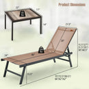3 Pieces Patio Chaise Lounge Chair and Table Set for Poolside Yard by LJGDeals