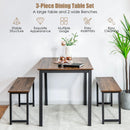 3 Pieces Dining Table Set with 2 Benches for Dining Room Kitchen Bar by LJGDeals