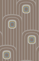 Brown 70s Retro Mod Arch Geometric Wallpaper