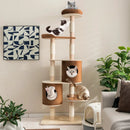 6-Tier Wooden Cat Tree with 2 Removeable Condos Platforms and Perch by LJGDeals