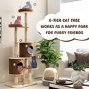 6-Tier Wooden Cat Tree with 2 Removeable Condos Platforms and Perch by LJGDeals
