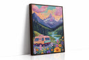 Vibrant Camper Van Landscape Canvas Art