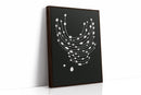 Minimalist Abstract White Dots on Black Canvas