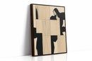 Modern Abstract Geometric Art Print in Black and Beige