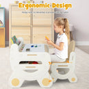 Kids Drawing Table and Chair Set with Watercolor Pens and Blackboard Eraser by LJGDeals