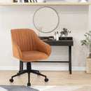 Modern Home Office Chair with Curved Backrest and Comfortable Armrests-Brown by LJGDeals