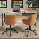Modern Home Office Chair with Curved Backrest and Comfortable Armrests-Brown by LJGDeals