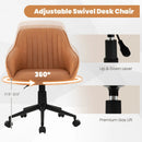 Modern Home Office Chair with Curved Backrest and Comfortable Armrests-Brown by LJGDeals