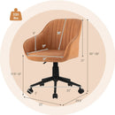 Modern Home Office Chair with Curved Backrest and Comfortable Armrests-Brown by LJGDeals