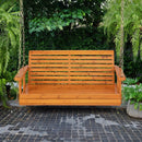 2-Person Wooden Porch Swing with Hanging Chains for Garden Yard by LJGDeals