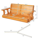 2-Person Wooden Porch Swing with Hanging Chains for Garden Yard by LJGDeals