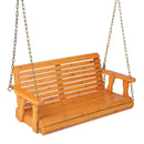 2-Person Wooden Porch Swing with Hanging Chains for Garden Yard by LJGDeals