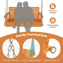 2-Person Wooden Porch Swing with Hanging Chains for Garden Yard by LJGDeals
