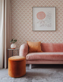 Brushstroke Scallops Wallpaper - Modern Botanical Pattern in Soft Neutrals