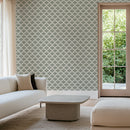 Brushstroke Scallops Wallpaper - Modern Botanical Pattern in Soft Neutrals