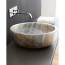 Gray Onyx Vessel Sink Polished 16 Inch Round Countertop Bathroom