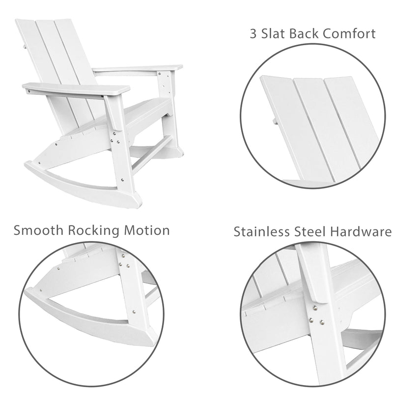 RESINTEAK Modern Adirondack Rocking Chair