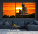 Buddha Statue at Sunset Canvas Print by MyGreatCanvas | Canvas Wall Art Prints | Photo Prints & Wall Decor