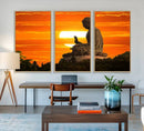 Buddha Statue at Sunset Canvas Print by MyGreatCanvas | Canvas Wall Art Prints | Photo Prints & Wall Decor