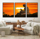 Buddha Statue at Sunset Canvas Print by MyGreatCanvas | Canvas Wall Art Prints | Photo Prints & Wall Decor