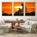 Buddha Statue at Sunset Canvas Print by MyGreatCanvas | Canvas Wall Art Prints | Photo Prints & Wall Decor