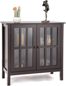 Glass Door Sideboard Console Storage Buffet Cabinet by LJGDeals