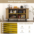 47 Inch Sideboard Buffet Cabinet with Adjustable Shelves for Kitchen Dining Room Living Room Entryway-Oak by LJGDeals