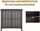 Glass Door Sideboard Console Storage Buffet Cabinet by LJGDeals