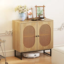 Buffet Cabinet Rattan Storage Cabinet with 2 Doors and Adjustable Shelf by LJGDeals