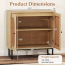 Buffet Cabinet Rattan Storage Cabinet with 2 Doors and Adjustable Shelf by LJGDeals