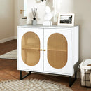 Buffet Cabinet Rattan Storage Cabinet with 2 Doors and Adjustable Shelf by LJGDeals