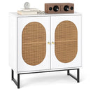 Buffet Cabinet Rattan Storage Cabinet with 2 Doors and Adjustable Shelf by LJGDeals