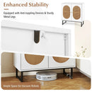 Buffet Cabinet Rattan Storage Cabinet with 2 Doors and Adjustable Shelf by LJGDeals