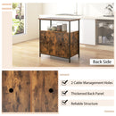 2-Door Buffet Cabinet with Shelves and Cable Management Holes-Rustic Brown by DirectDeals