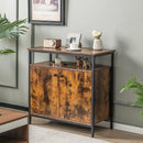 2-Door Buffet Cabinet with Shelves and Cable Management Holes-Rustic Brown by LJGDeals