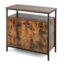 2-Door Buffet Cabinet with Shelves and Cable Management Holes-Rustic Brown by LJGDeals