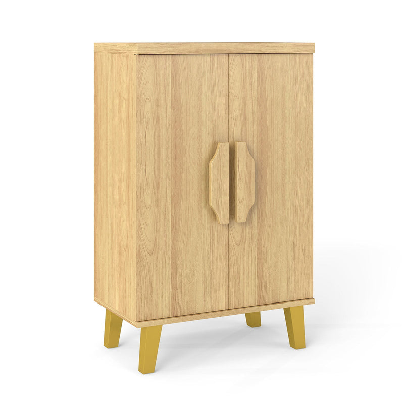 Buffet Cabinet with Double Doors and Raised Legs-Natural, photo 3 of 8