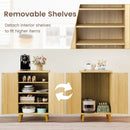 Buffet Cabinet with Double Doors and Raised Legs-Natural by LJGDeals