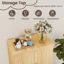 Buffet Cabinet with Double Doors and Raised Legs-Natural by LJGDeals